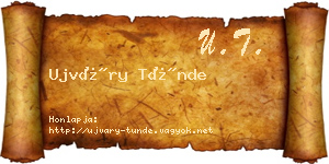 Ujváry Tünde névjegykártya